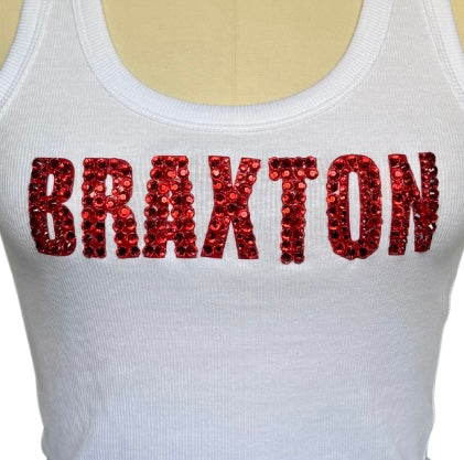 Rhinestone Name Top