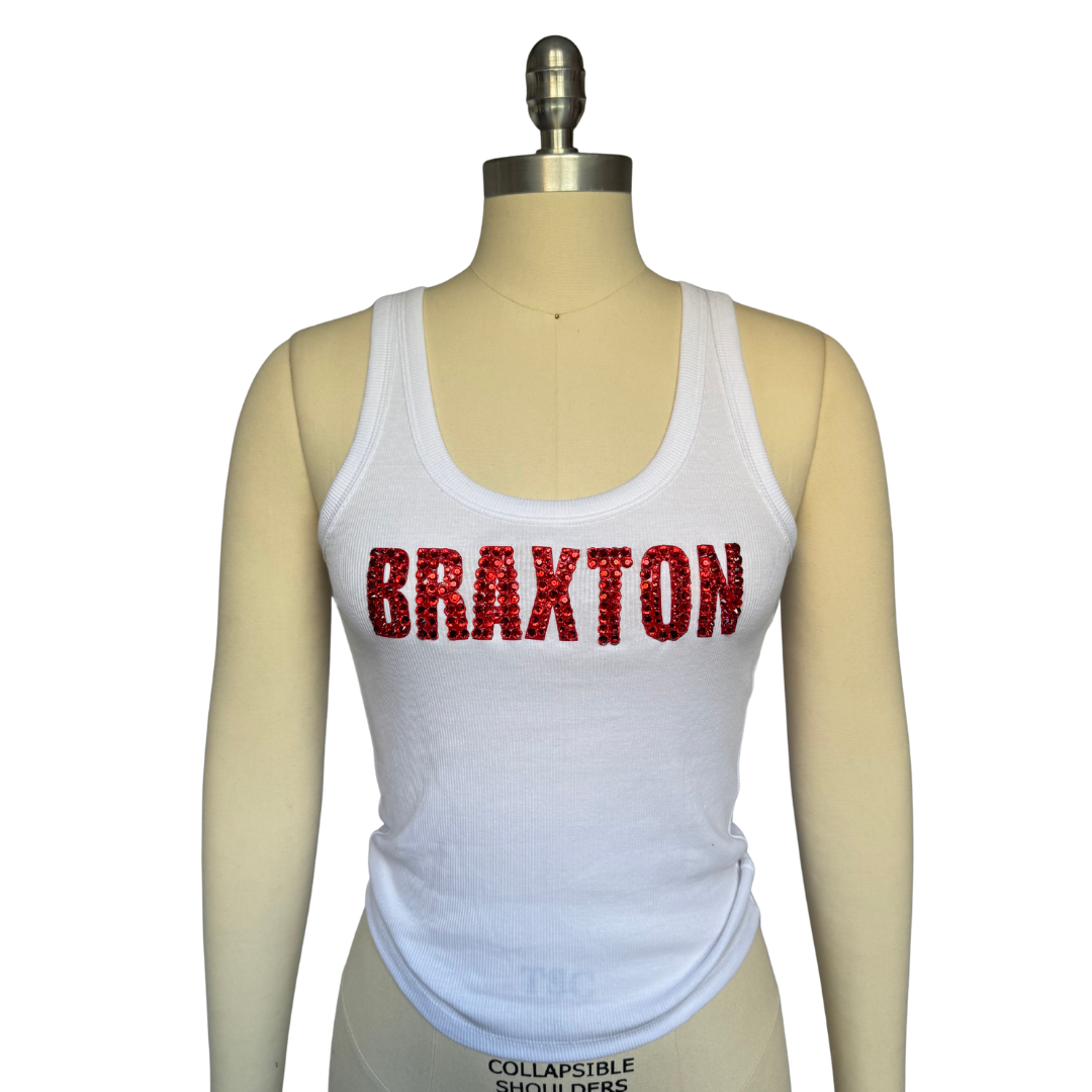 Rhinestone Name Top