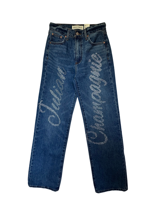 Rhinestone Name Jeans