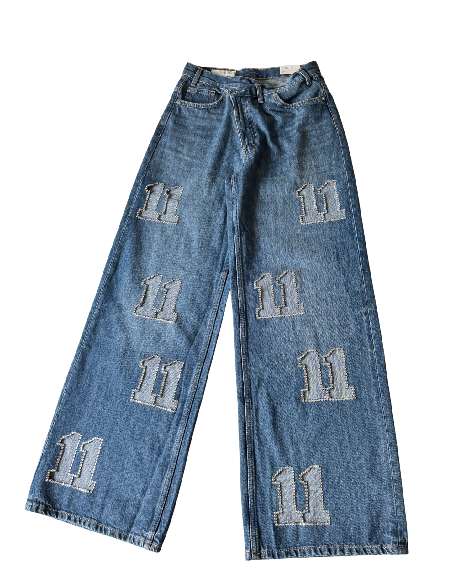 Rhinestone Number Jeans